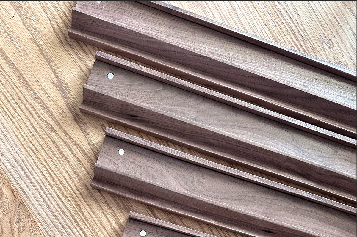 Walnut Mahjong Tile Racks (Set of 4)