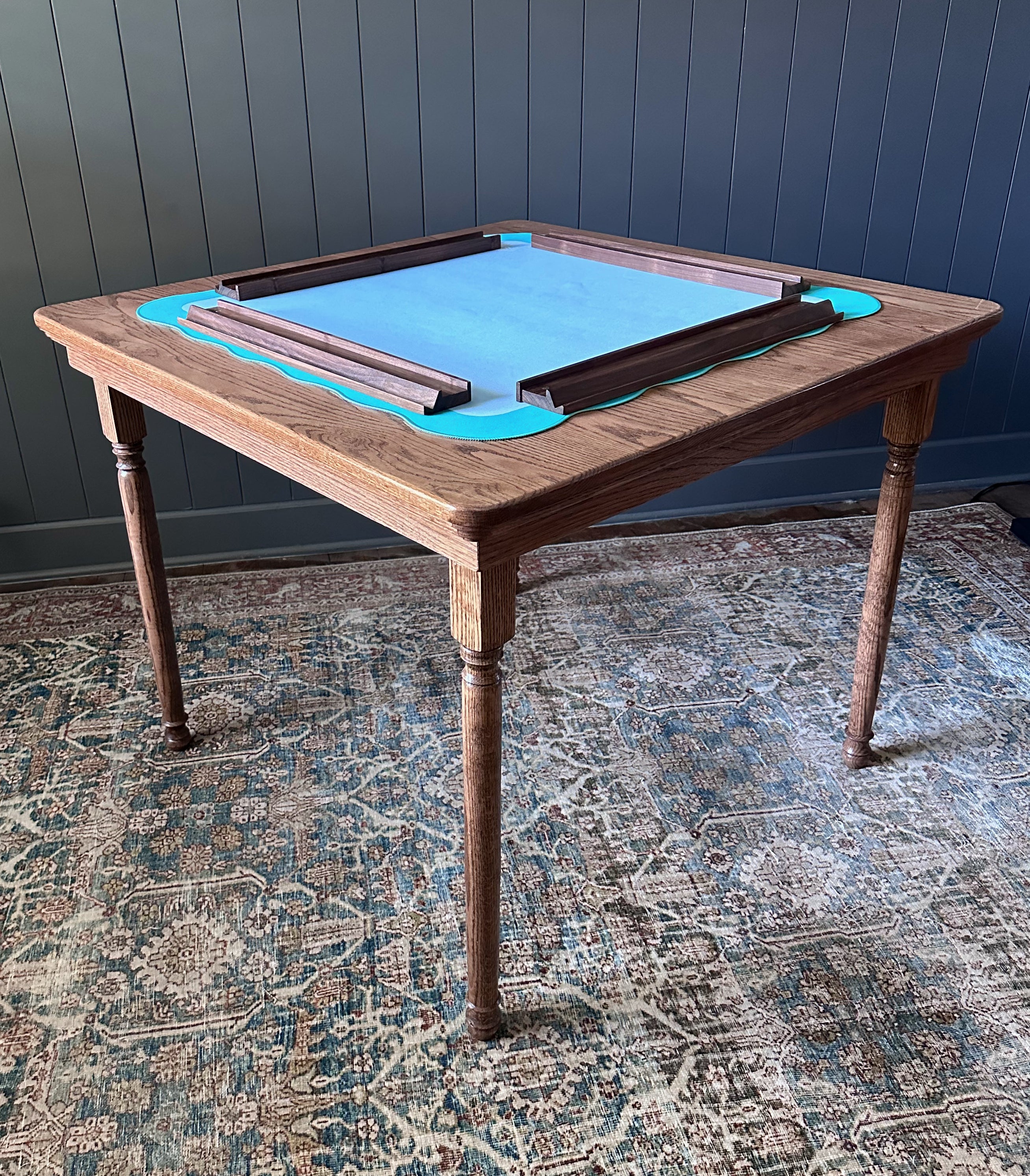 Oak Folding Leg Mahjong Table