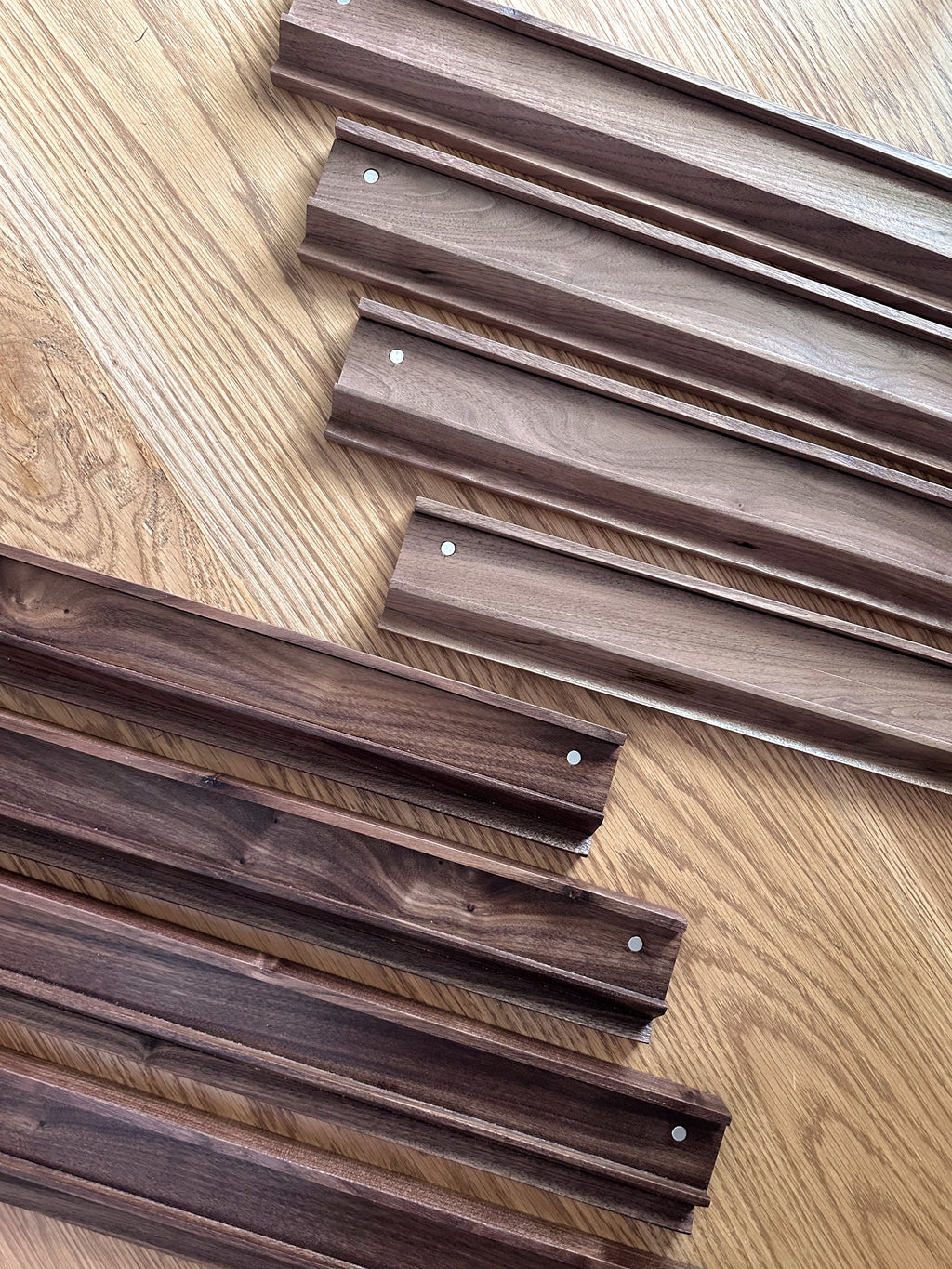 Walnut Mahjong Tile Racks (Set of 4)