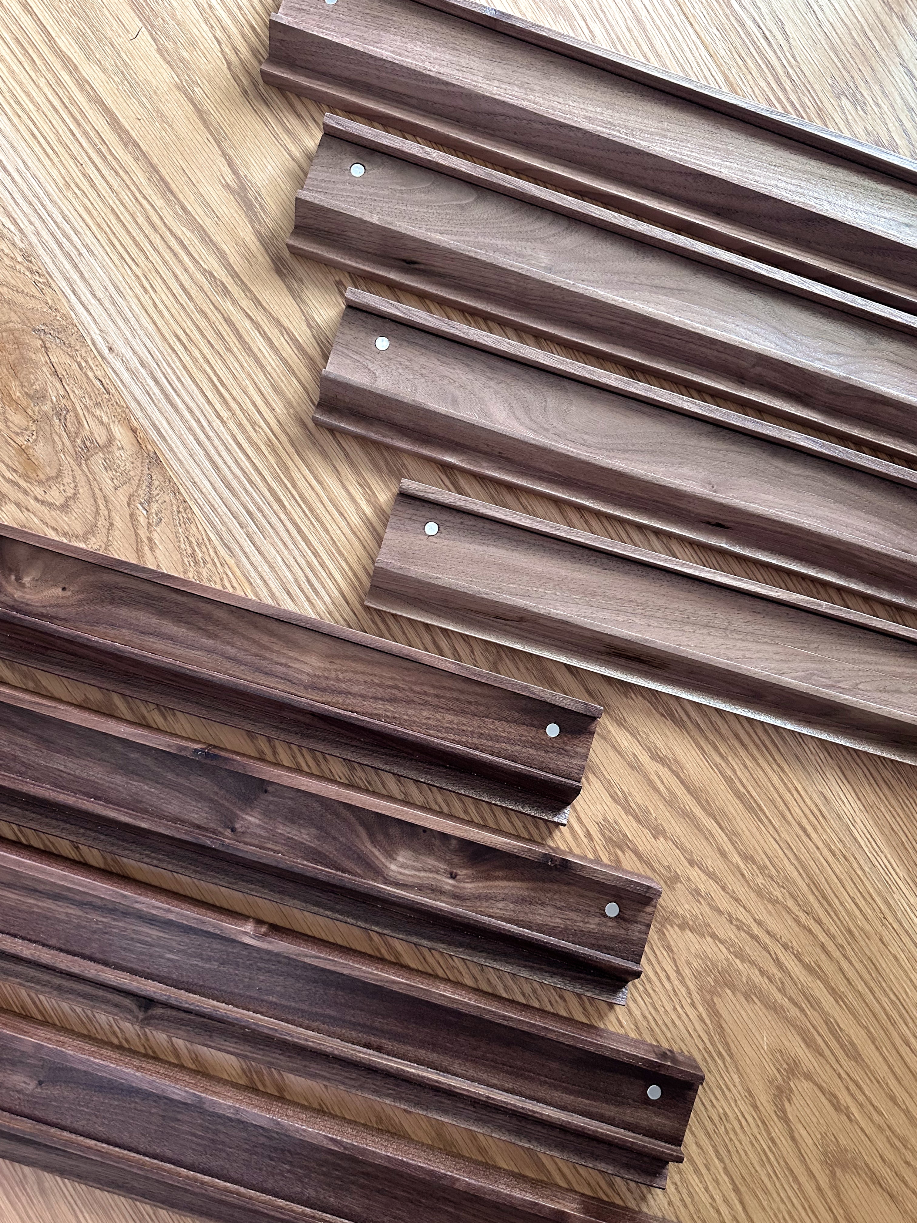 Walnut Mahjong Tile Racks (Set of 4)