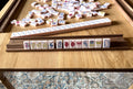 Walnut Mahjong Tile Racks (Set of 4)